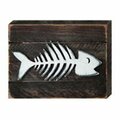Clean Choice Vintage Fish Skeleton Art on Board Wall Decor CL2976052